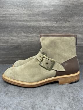 KOLOR Roughout Suede Boots Mens Size 10.5 (28.5) Brown Zipper Buckle